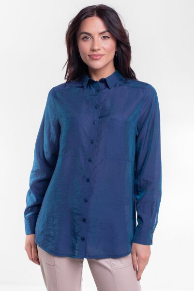 

Рубашка С Накладными Карманами Из Органзы - 2305-Xl