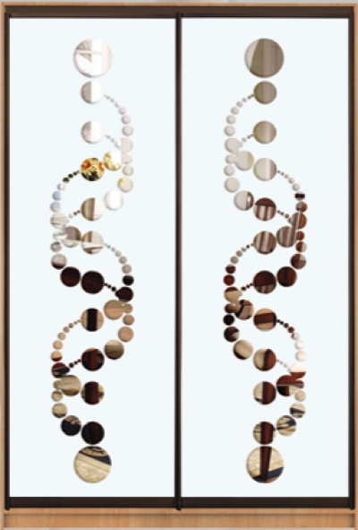 

Шкаф купе Luxe Studio Стандарт-2 Тонированное зеркало с Пескоструем 1000x2400x600 двухдверный