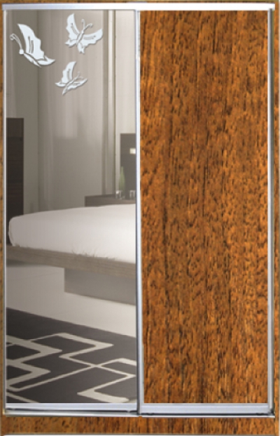

Шкаф купе Luxe Studio Стандарт-3 ДСП/Зеркало с Пескоструем-5 1600x2100x450 двухдверный