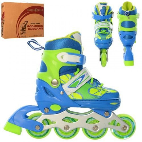 

Детские роликовые коньки с регулировкой размера Profi A 4141-S-BL с бесшумными колесами (размер 31-34) синий