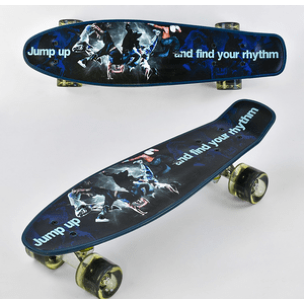 

Скейт Пенни борд Best Board 55 см Р -13780 с рисунком светящиеся колеса