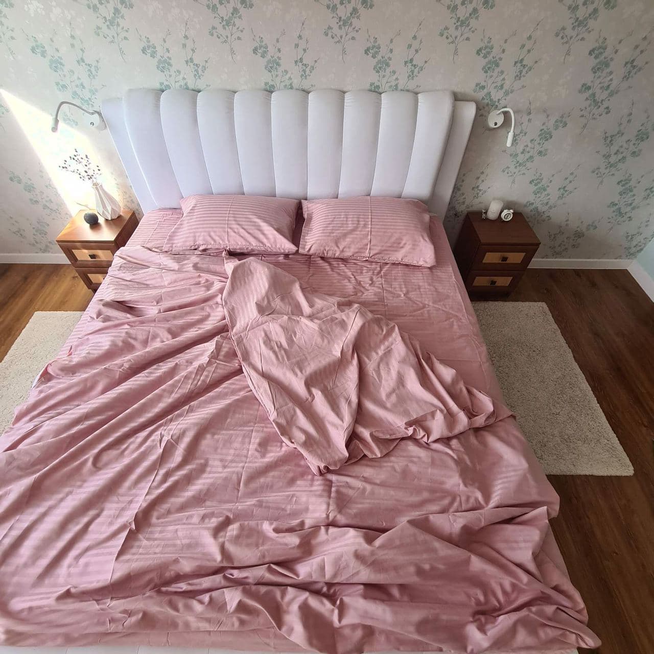 

Комплект постельного белья Good Dream из Страйп Сатина (Полуторный) Пудра