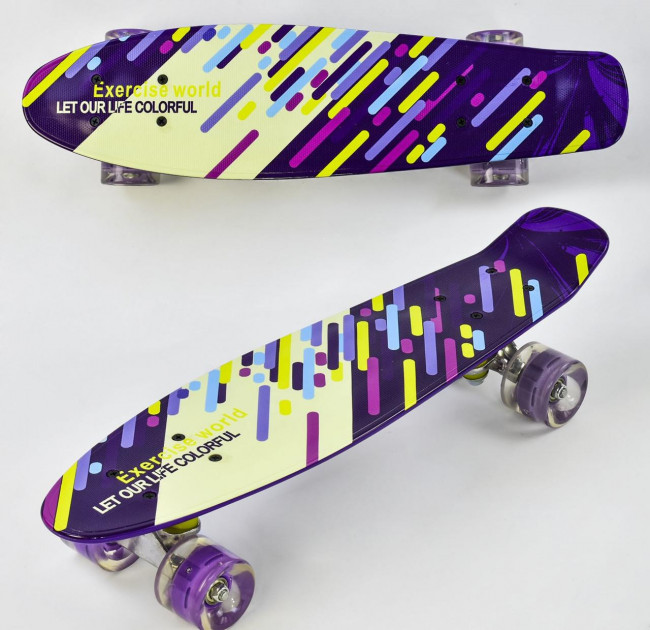 

Скейт Пенни борд Best Board 55 см F-9797 светящиеся колеса Фиолетовый