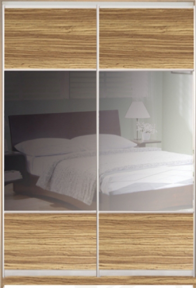 

Шкаф купе Luxe Studio Стандарт-3 ДСП/Тонированое зеркало-9 1200x2400x600 двухдверный