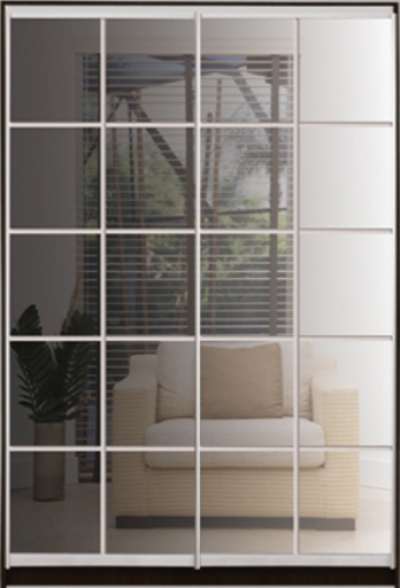 

Шкаф купе Luxe Studio Стандарт-3 Зеркало-1 1500x2400x450 двухдверный