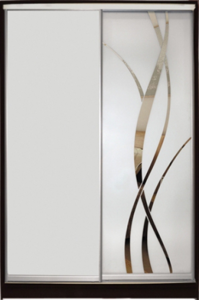 

Шкаф купе Luxe Studio Стандарт-3 Зеркало с Пескоструем-1 1400x2400x600 двухдверный