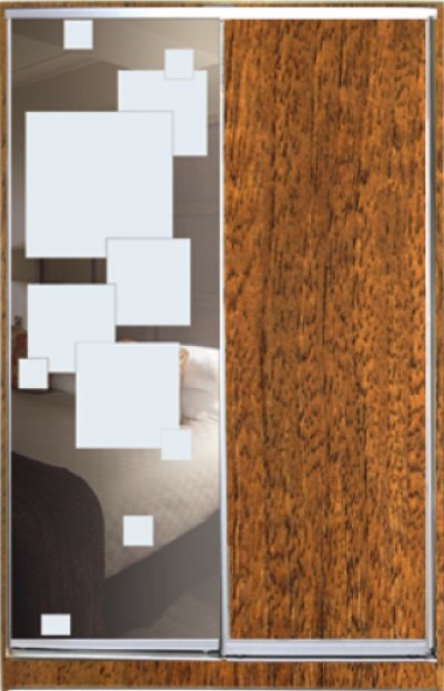 

Шкаф купе Luxe Studio Стандарт-3 ДСП/Зеркало с Пескоструем-4 1600x2300x450 двухдверный