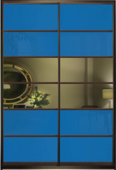 

Шкаф купе Luxe Studio Стандарт-3 Цветной комбинированный фасад-11 1800x2100x450 двухдверный