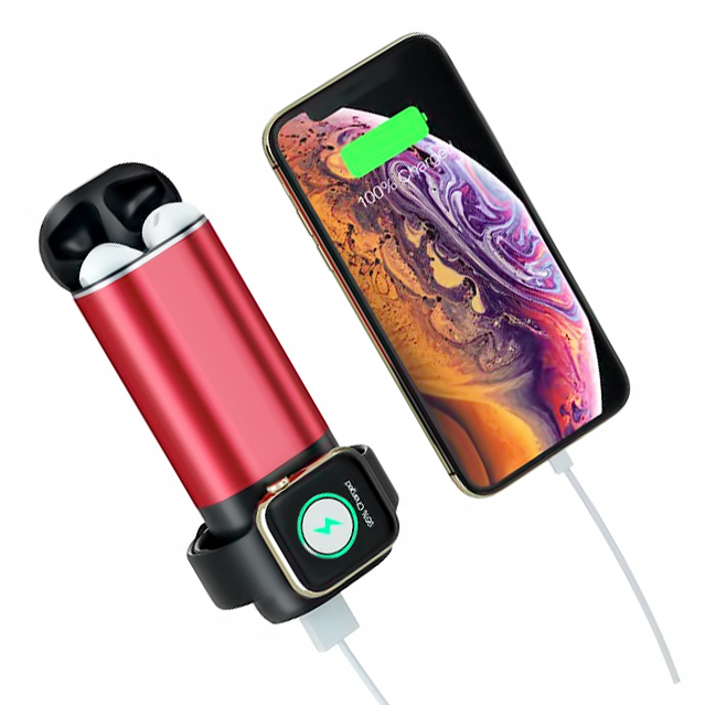 

Power Bank 3 в 1 для Iphone, Apple Watch и AirPods Красный (1101)