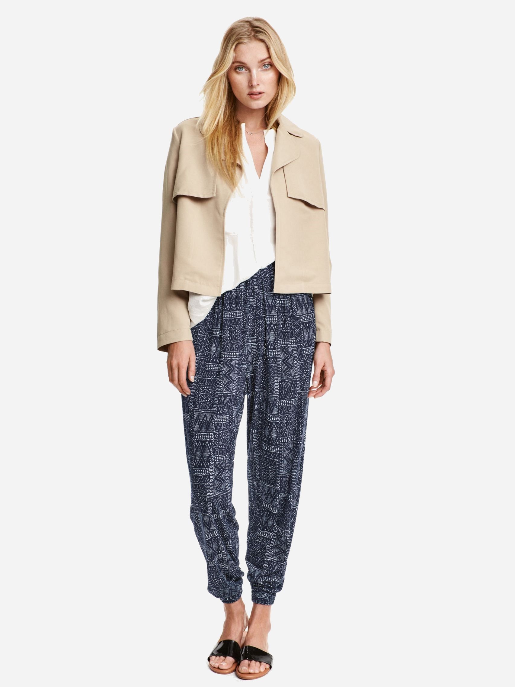 

Брюки H&M 1863723RP21 S Темно-синие с белым