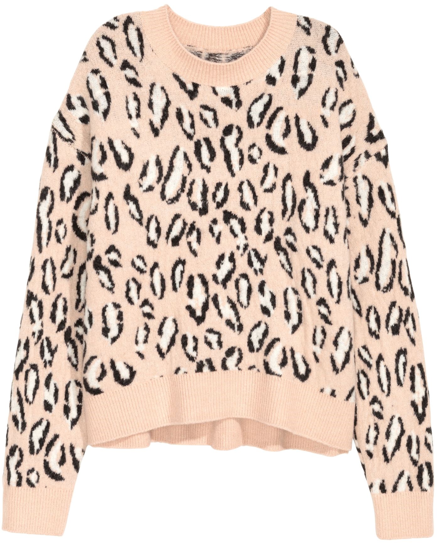 

Джемпер H&M 4787895RP21 XS Пудровый с леопардовым