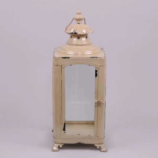 

Подсвечник Flora металлический фонарь бежевый 8894