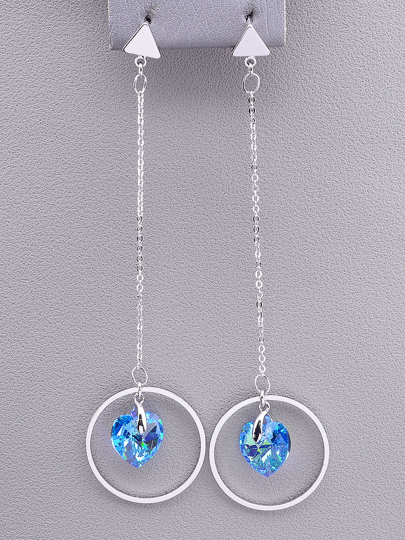 

Серьги длинные вечерние Xuping Swarovski (родий) 088568