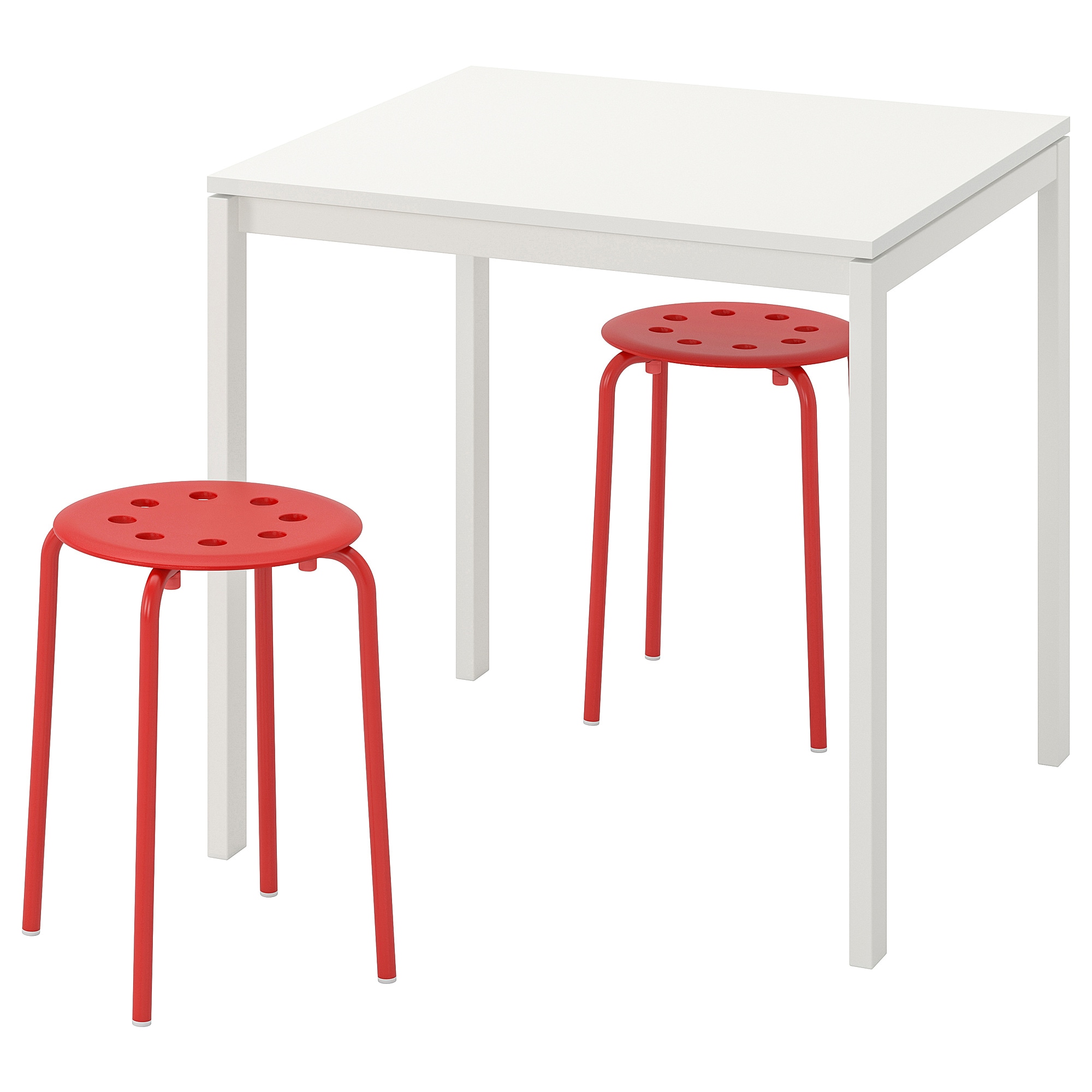 

Стол и 2 табурета IKEA МЕЛЬТОРП / МАРИУС белый 890.127.59