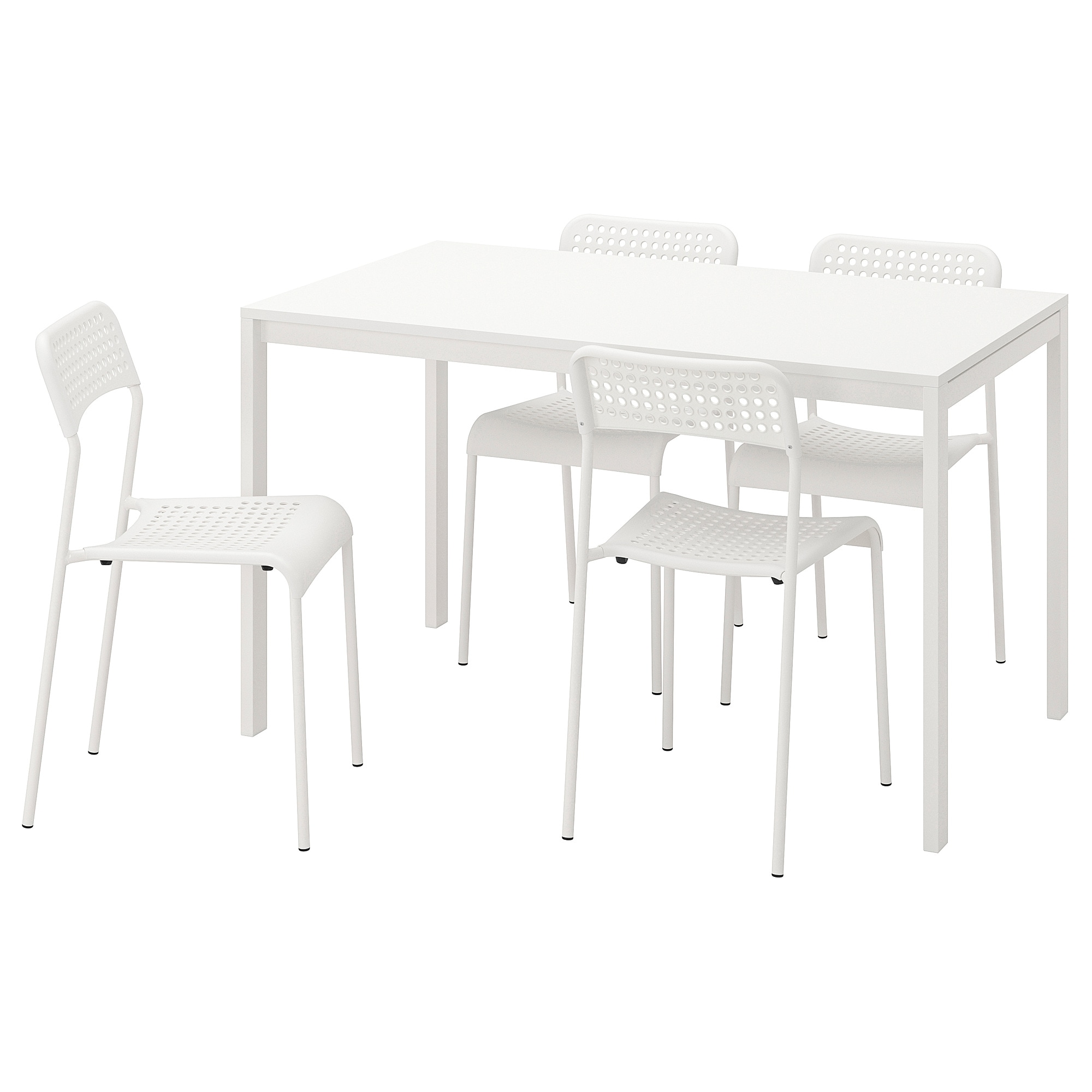 

Стол и 4 стула IKEA МЕЛЬТОРП / АДДЕ белый 990.143.76