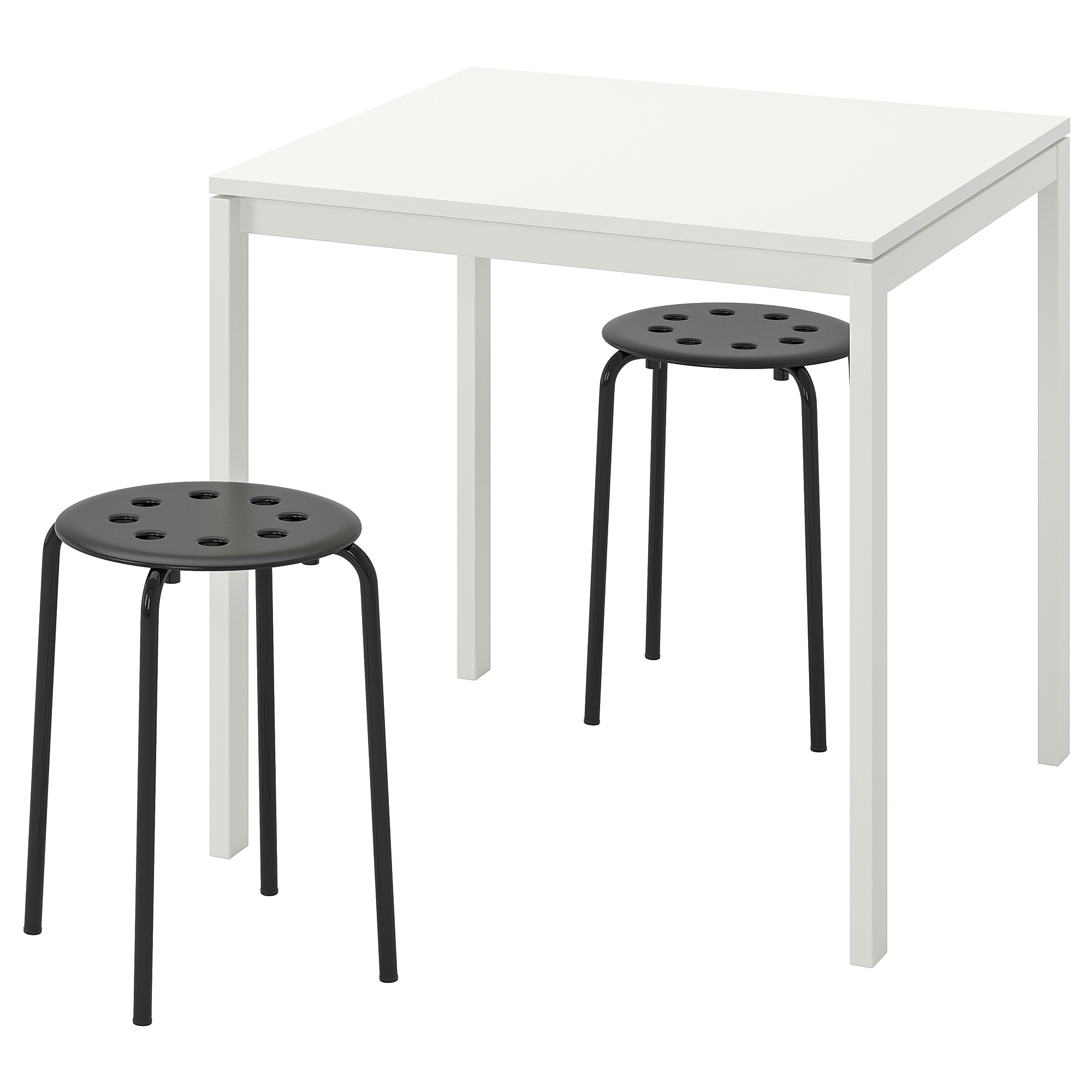 

Стол и 2 табурета IKEA МЕЛЬТОРП / МАРИУС белый 990.117.64
