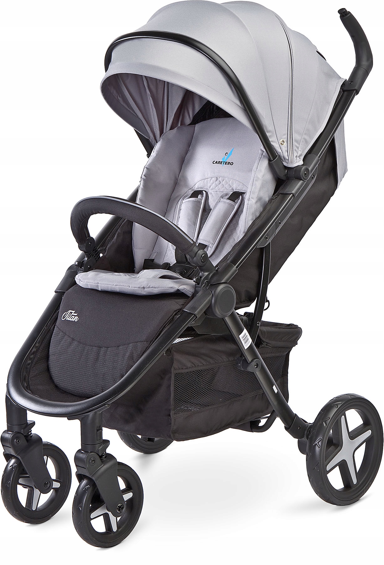 

Коляска прогулочная Caretero Titan Grey с двумя ручками + чехол на ножки