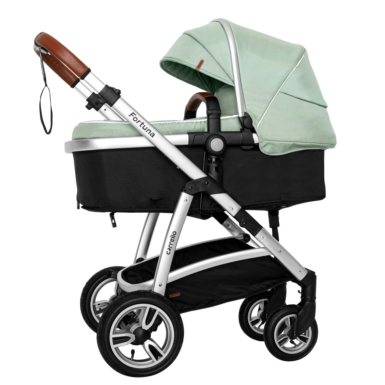 

Коляска детская универсальная надувные колеса CARRELLO Fortuna CRL-9001/1 Coral Pink 2в1 c матрасом +дождевик