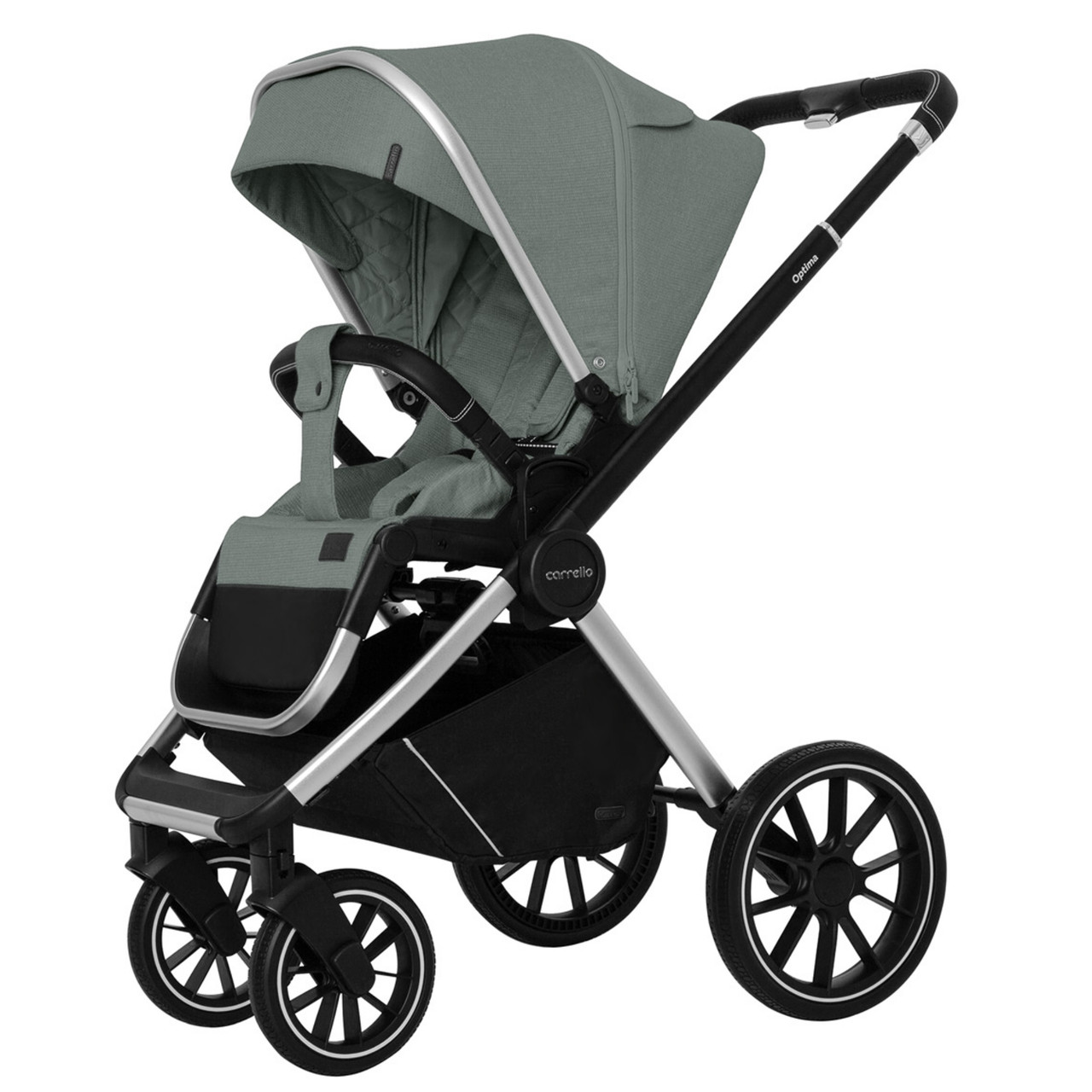 

Коляска детская универсальная CARRELLO Optima CRL-6503 (2in1) Leather Black в льне