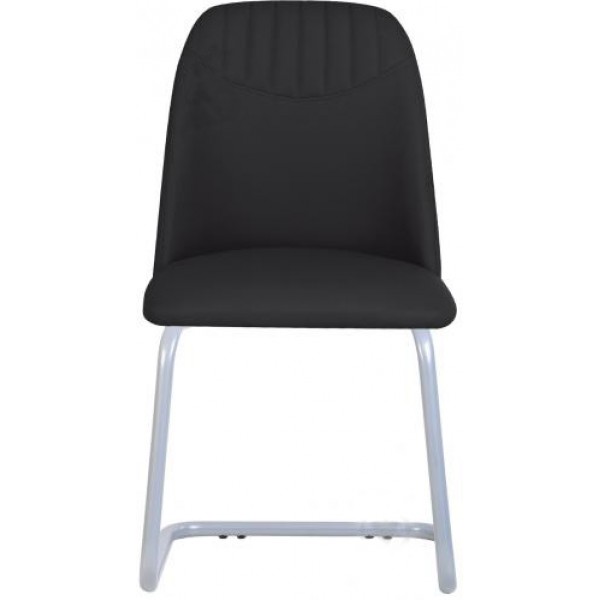 

Стул обеденный кухонный MILANA CF alu металл + кожзам Eco-30 цвет Черный Новый Стиль