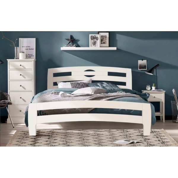 

Кровать из натурального дерева сосна Аспен 180x200 белый Stemma