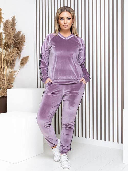 

Оксамитовий спортивный костюм Mariliz 0276/4, лаванда - 48