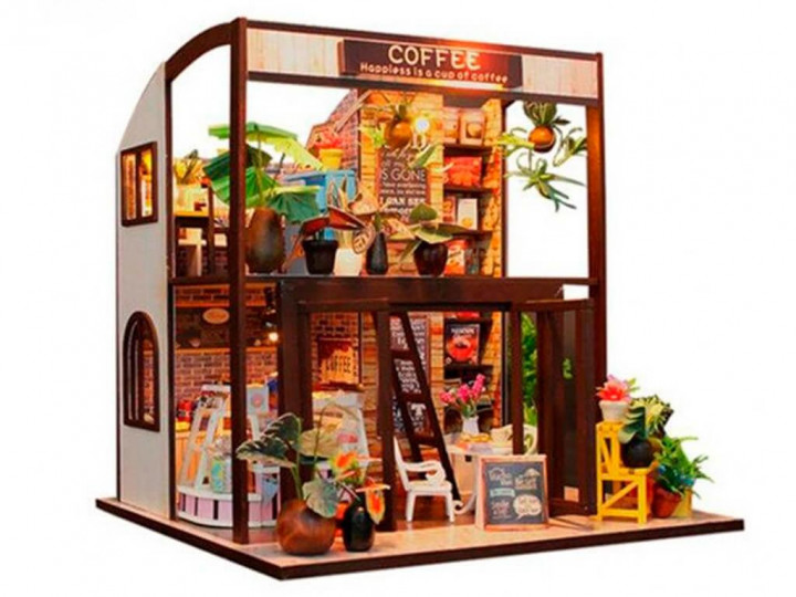 

3D Румбокс Кафе "Coffee House" DIY DollHouse + защитный купол