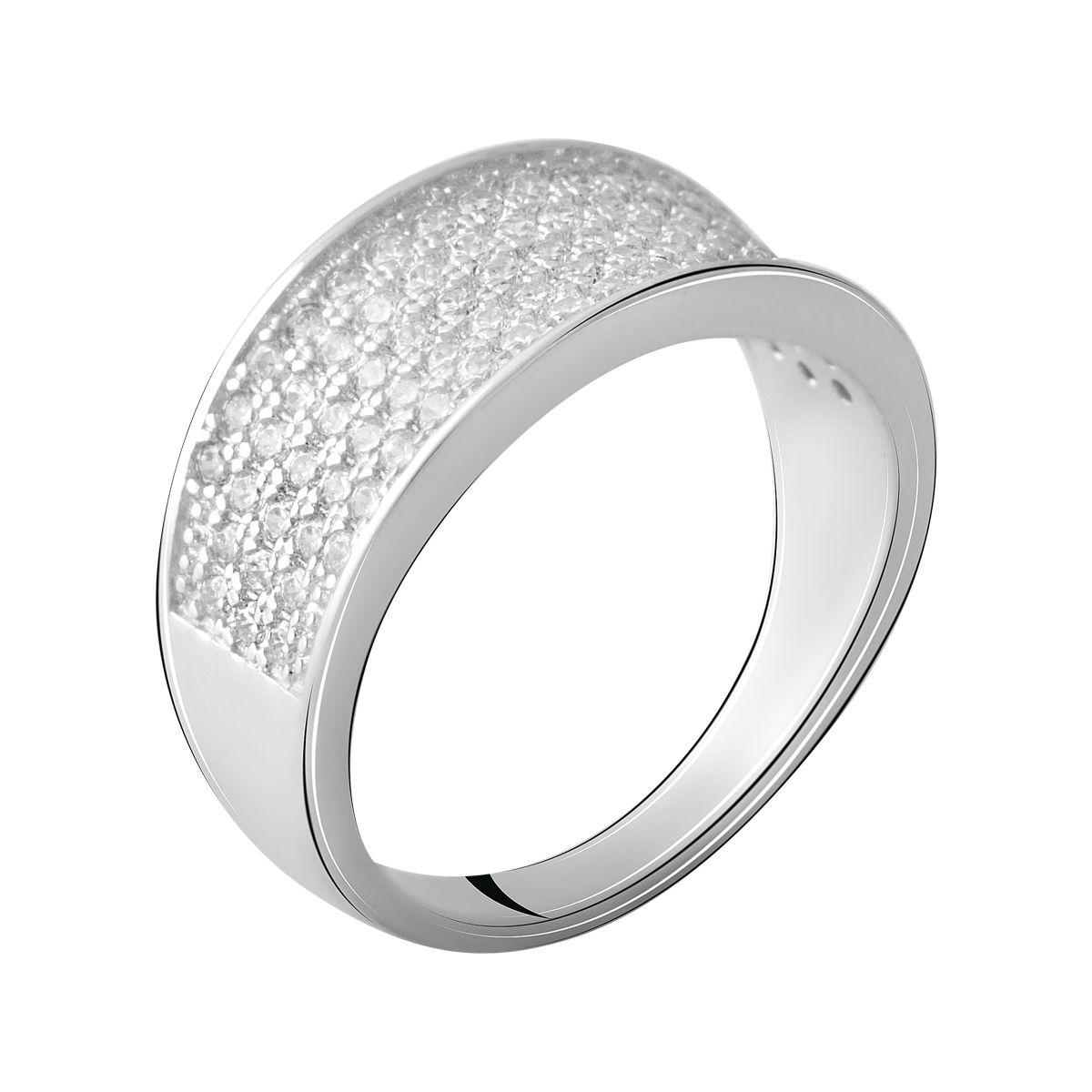 

Серебряное кольцо с фианитами 2067382 18,5 размер