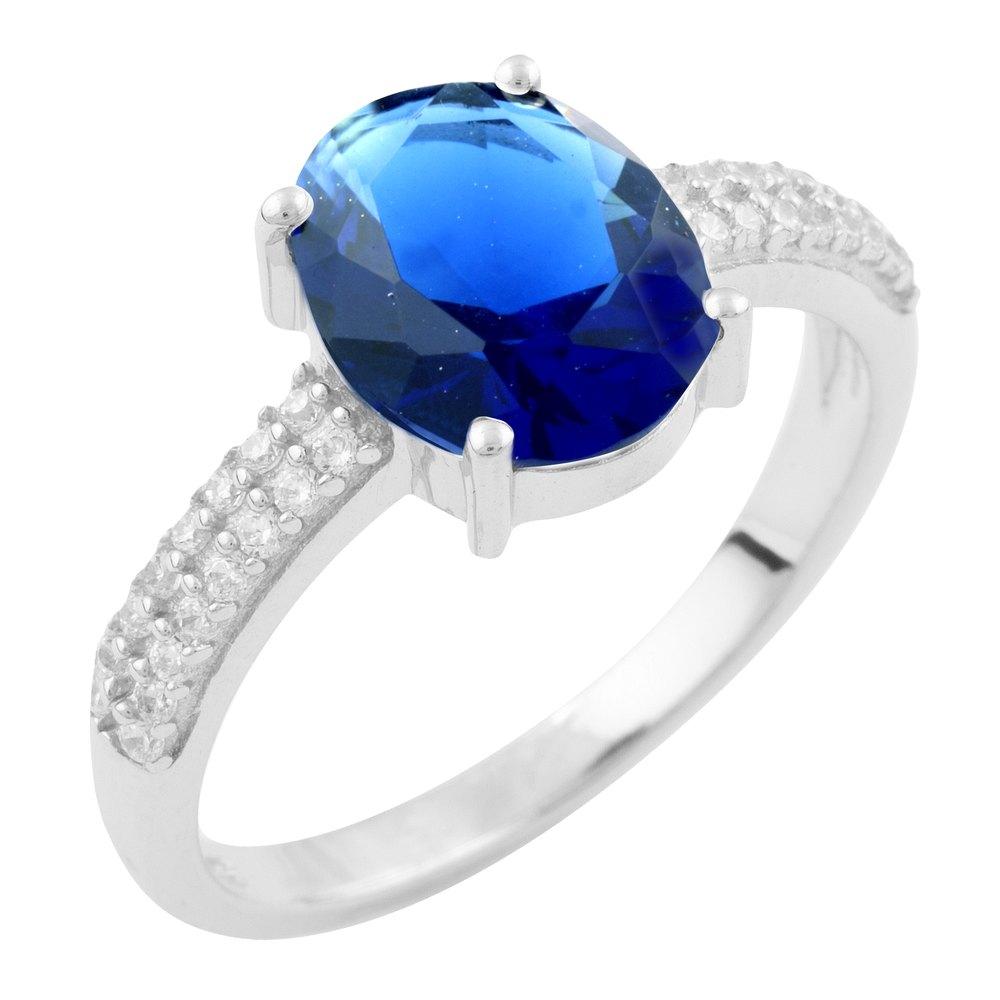 

Серебряное кольцо с сапфиром nano 2.14ct 1633502 18 размер
