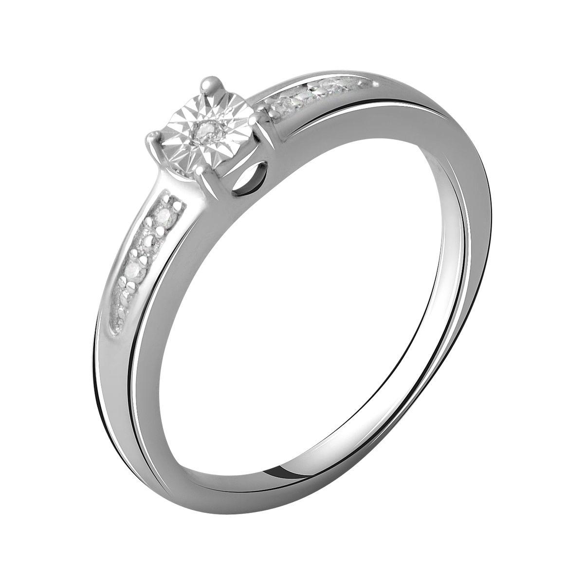 

Серебряное кольцо с натуральными бриллиантом 0.05ct 2064169 16,5 размер