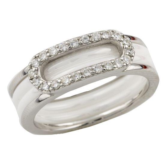 

Серебряное кольцо с керамикой 0484358 17.5 размер