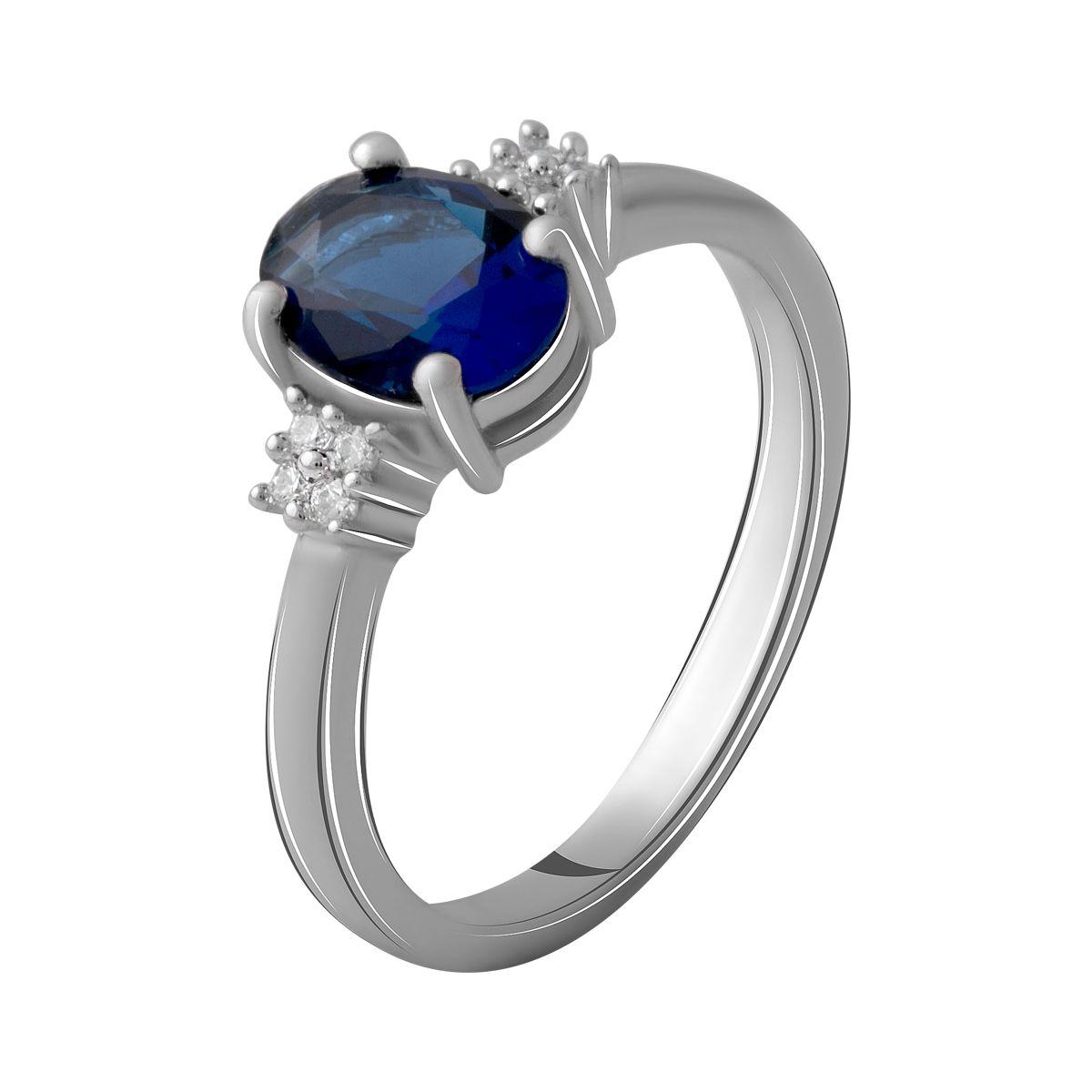 

Серебряное кольцо с сапфиром nano 1.02ct 2059592 17 размер