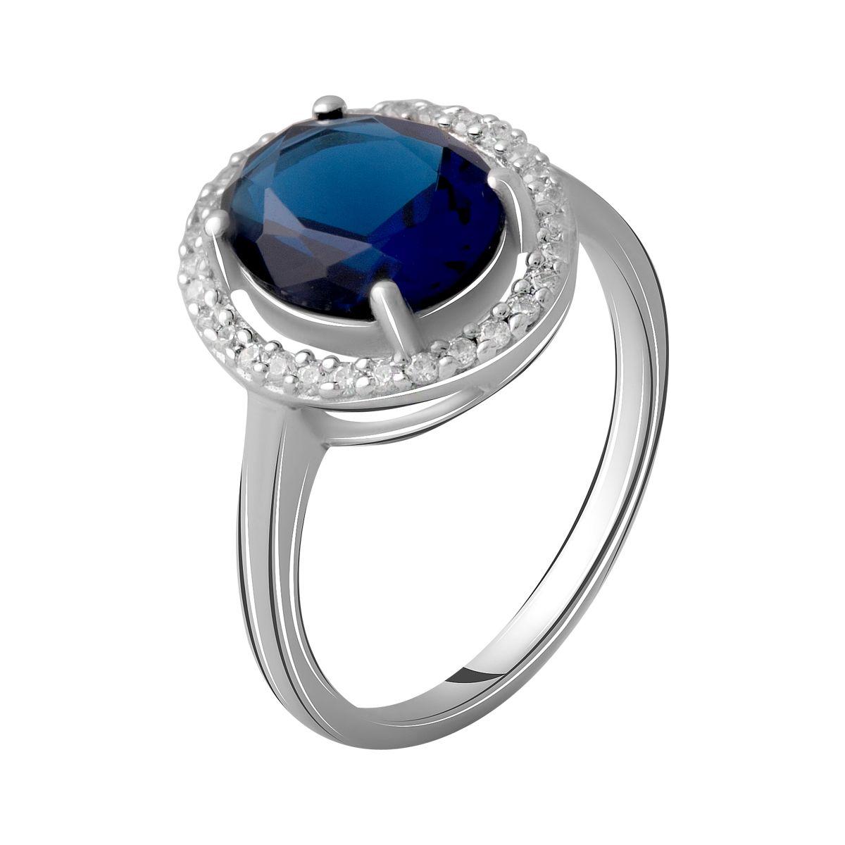 

Серебряное кольцо с сапфиром nano 2.505ct 2017868 17 размер