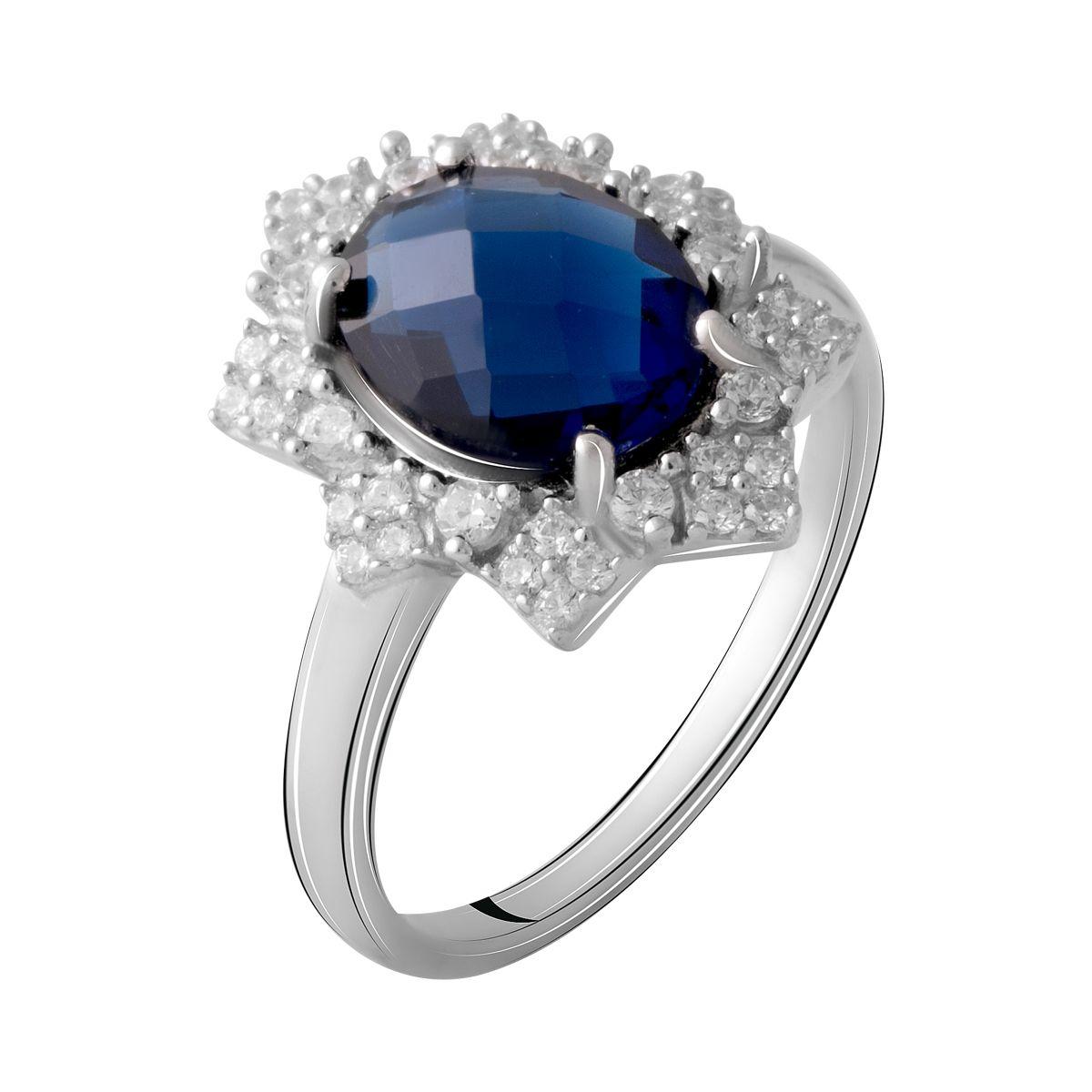 

Серебряное кольцо с сапфиром nano 2.963ct 2068433 17 размер