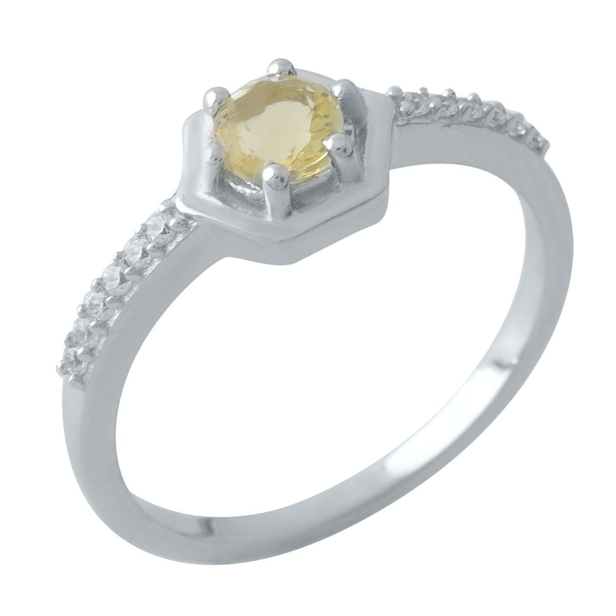 

Серебряное кольцо с цитрином nano 1970683 18,5 размер