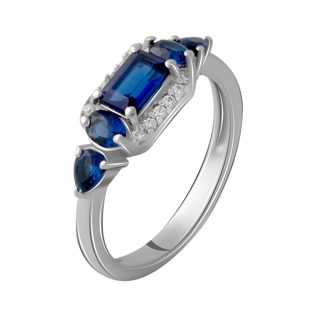 

Серебряное кольцо с сапфиром nano 1.13ct 2059264 17 размер