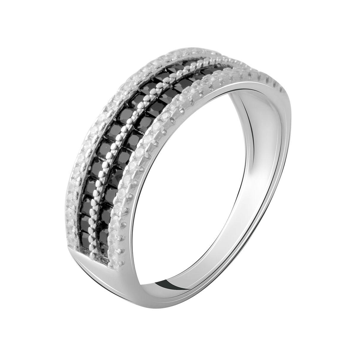 

Серебряное кольцо с фианитами 2067351 17,5 размер