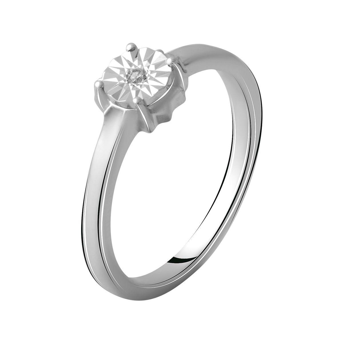 

Серебряное кольцо с натуральными бриллиантом 0.01ct 2048589 16 размер
