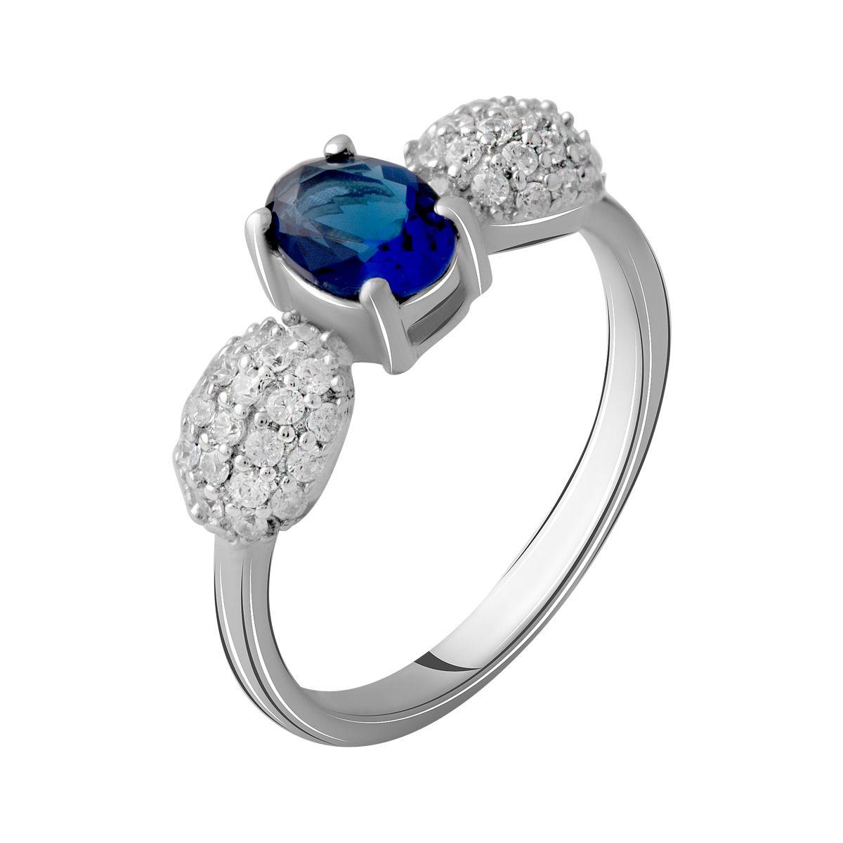 

Серебряное кольцо с сапфиром nano 1.228ct 2059325 17 размер
