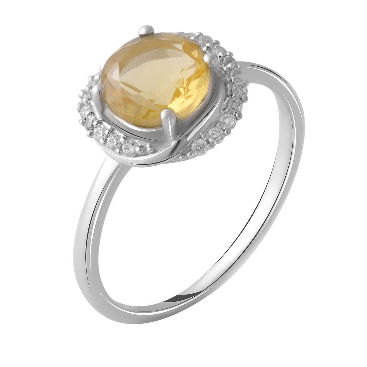 

Серебряное кольцо с цитрином nano 1.33ct 2045250 17 размер