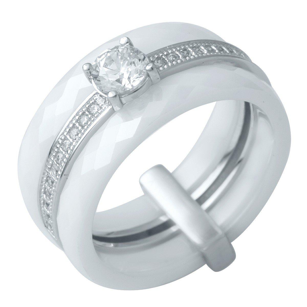 

Серебряное кольцо с керамикой 0481630 18.5 размер