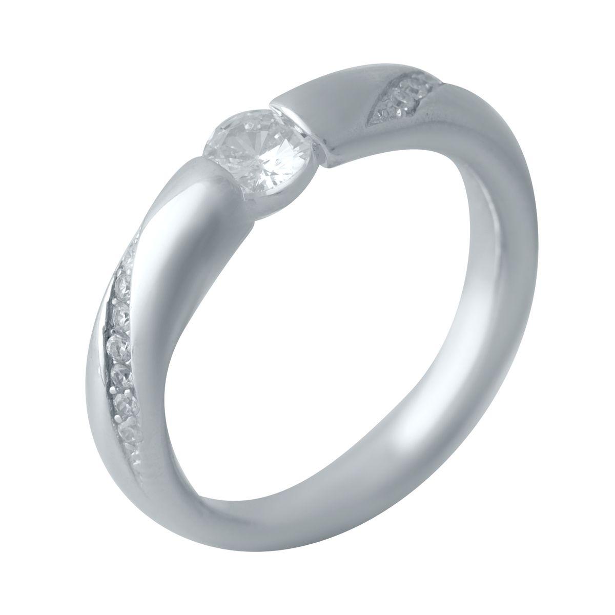 

Серебряное кольцо с фианитами 2022398 18 размер