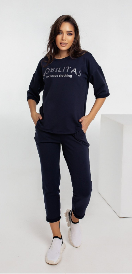 

Женский спортивный костюм Fashion Woman NB21027 темно-синий р54, Женский спортивный костюм Fashion Woman NB21027 темно-синий р54/56