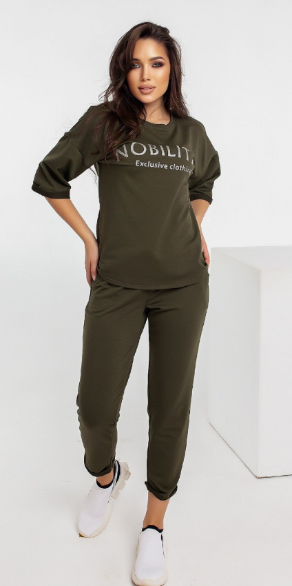 

Женский спортивный костюм Fashion Woman NB21027 хаки р54, Женский спортивный костюм Fashion Woman NB21027 хаки р54/56
