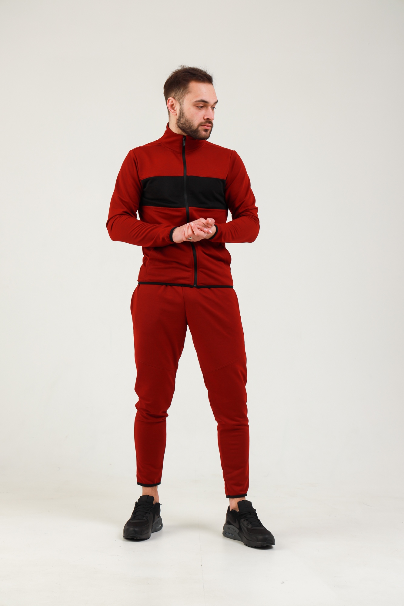 

Мужской спортивный костюм на молнии Fashion Man BD0203 красный рXL