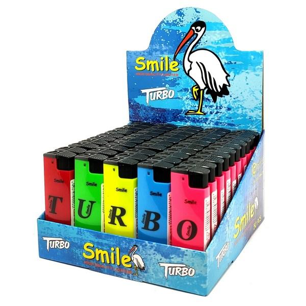 

Зажигалка карманная Smile 8102 Турбо цветная 50шт