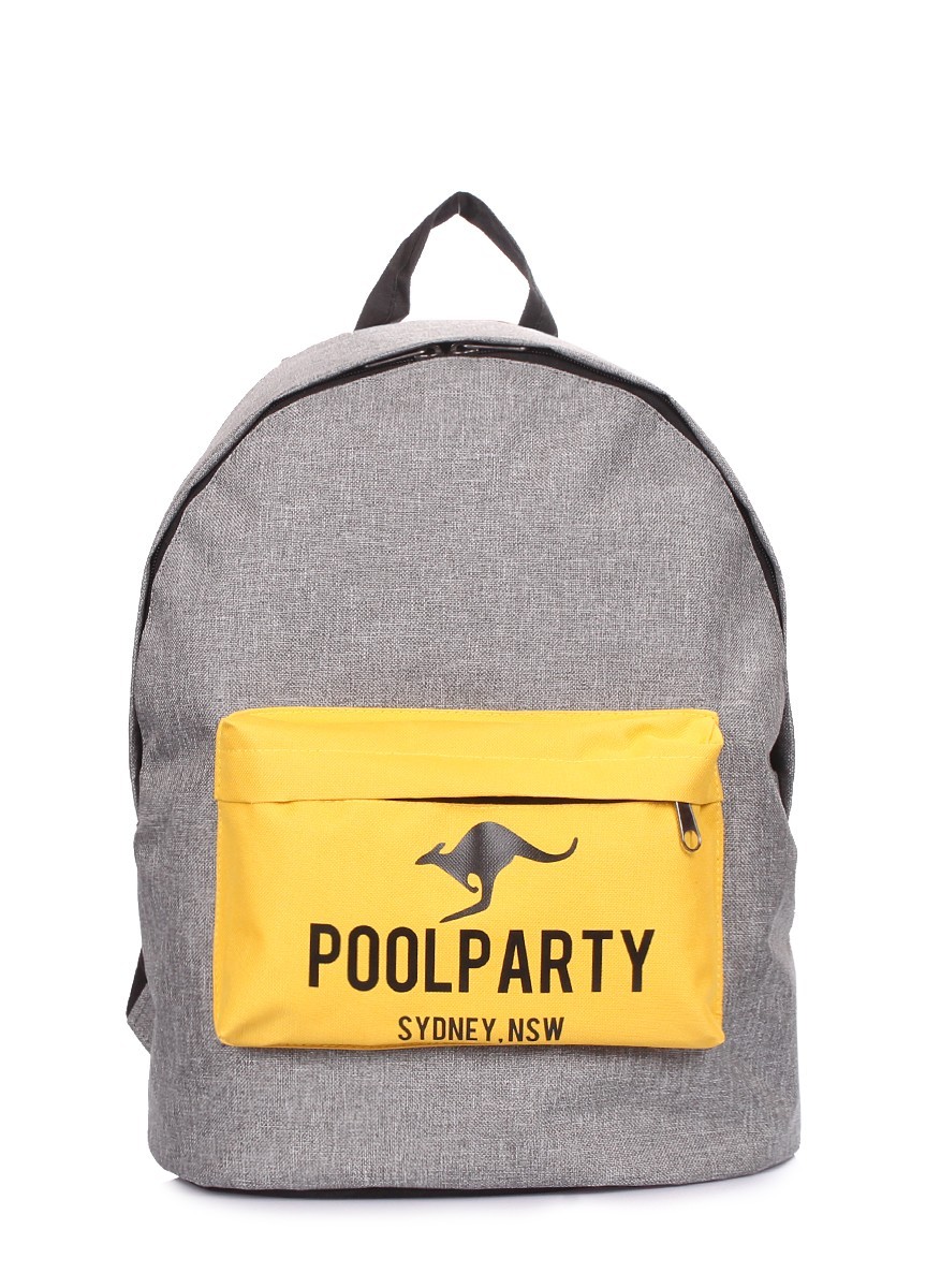 

Рюкзак Poolparty backpack-yellow-grey серый