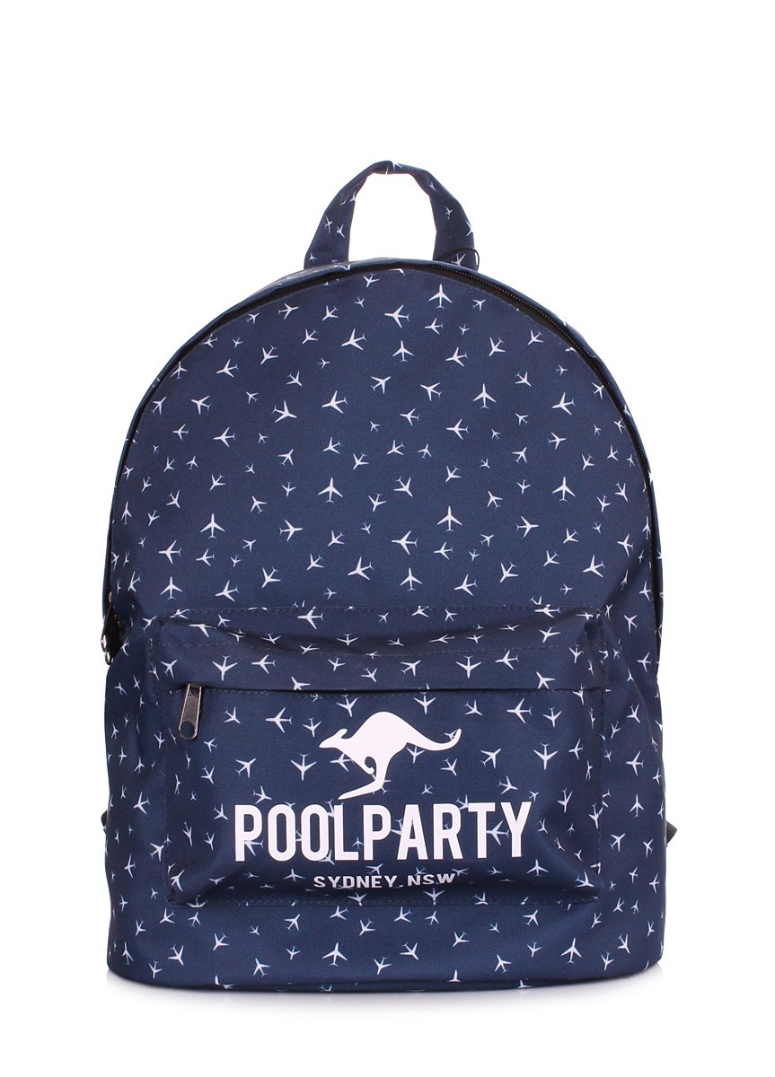 

Рюкзак Poolparty backpack-planes-darkblue синий