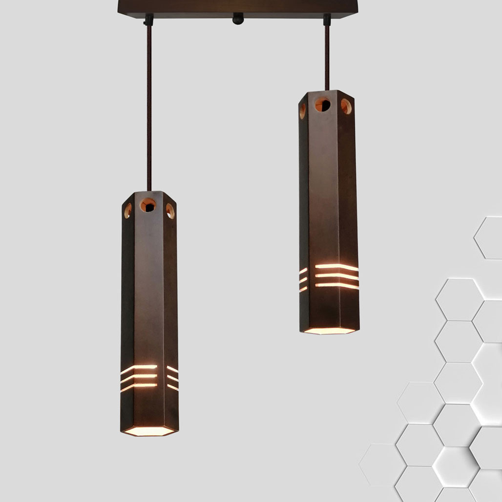 

Люстра подвесная MONA-2 E27 на 2-лампы, темное дерево