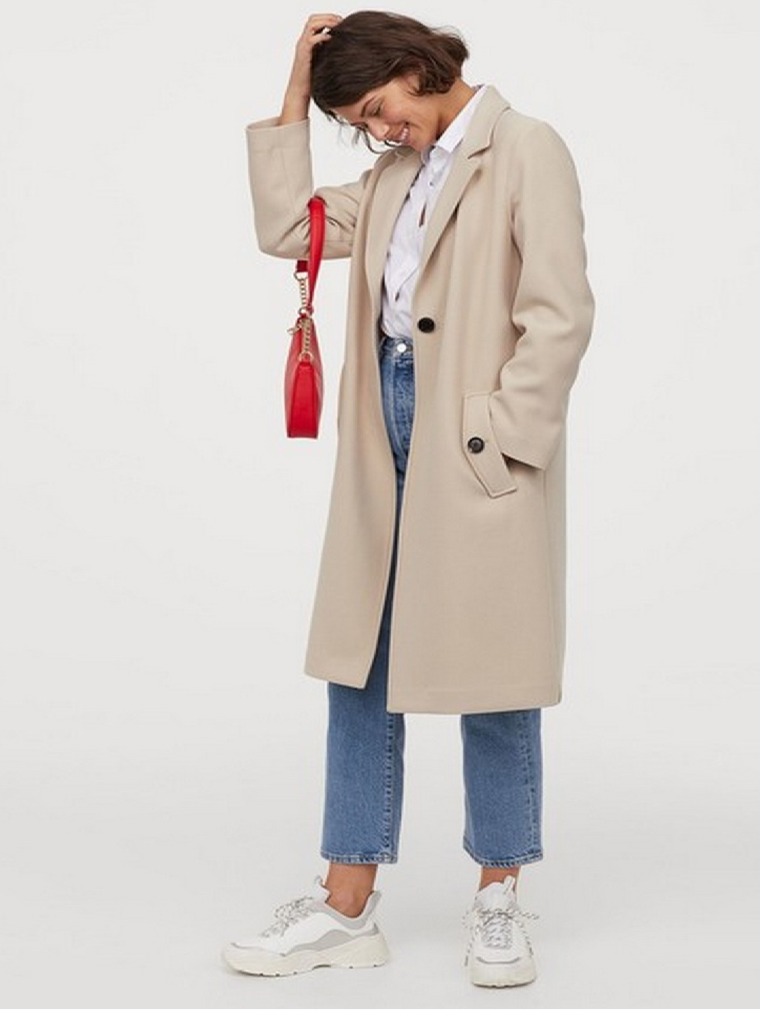 

Пальто H&M 0852513-1 S Бежевое